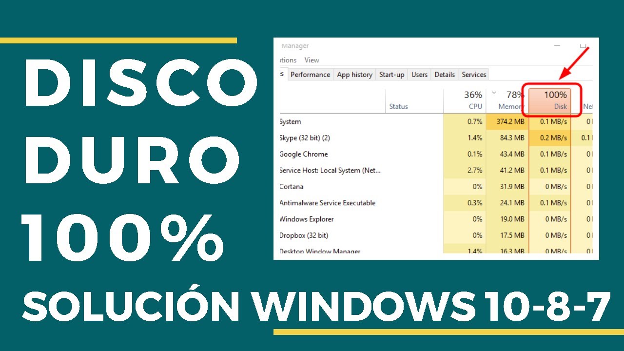 USO DEL DISCO DURO AL 100% ¡ SOLUCIONADO! Windows 10,8,7-TUTORIAL