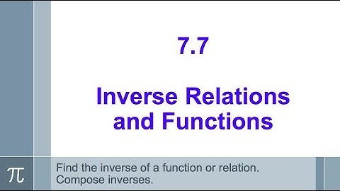7.7 - Inverse Relations and Functions - Algebra 2