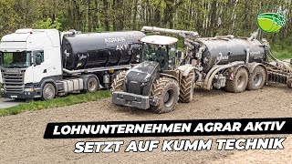 Lohnunternehmen Agrar Aktiv setzt auf Gülletechnik von KUMM Technik | CLAAS Xerion 4000
