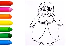 DRAWING AND COLORING FAT GIRL FOR Beginners