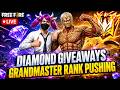 TALHA EX IS LIVE (DIAMONDS GIVEAWAY) &(GRANDMASTER PUSING)🍷🗿 #freefire