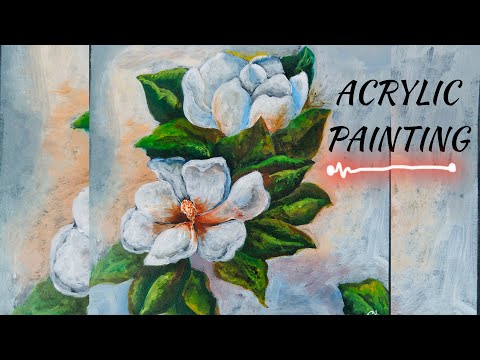 Acrylic Painting Tutorial | Easy Flower Painting