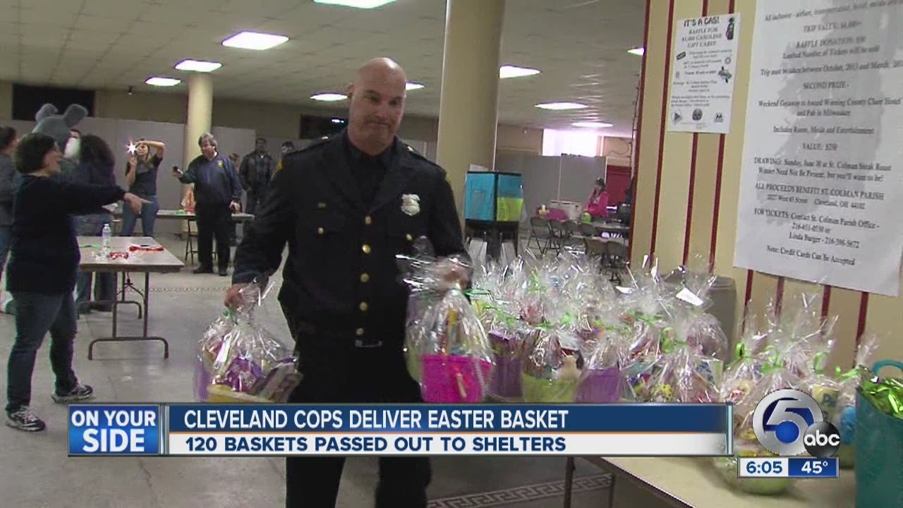 Cleveland Police deliver Easter Baskets to local shelters