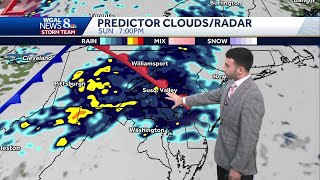 Increasing clouds overnight, rain Sunday afternoon in south-central Pennsylvania