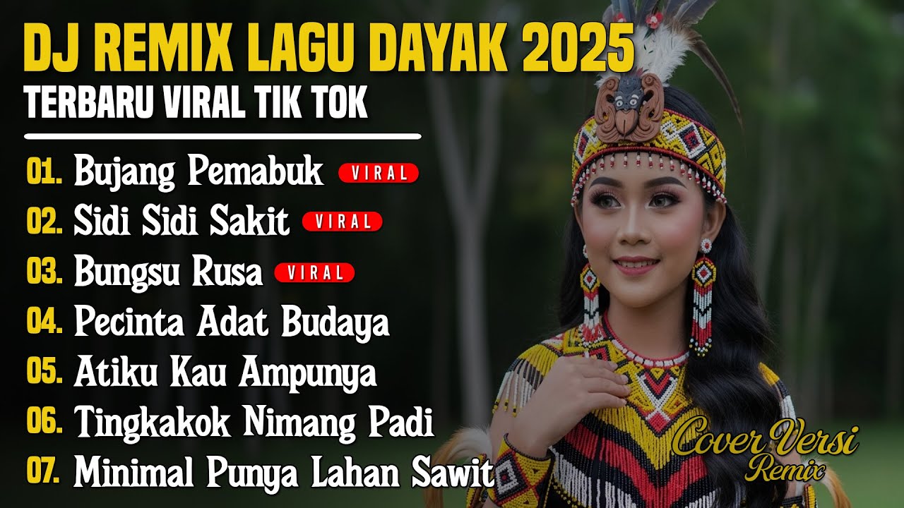 DJ LAGU DAYAK TERBARU 2025 | Viral TikTok | Cover Lagu Dayak Versi Remix | Bujang Pemabuk - Vol 5