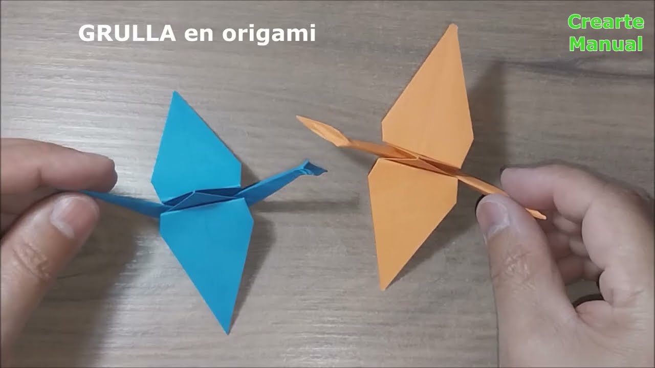 GRULLA en origami. Tutorial.