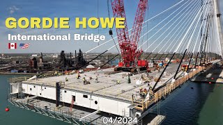 Gordie Howe International Bridge Deck Extension Continues #gordiehowebridge #cablebridge