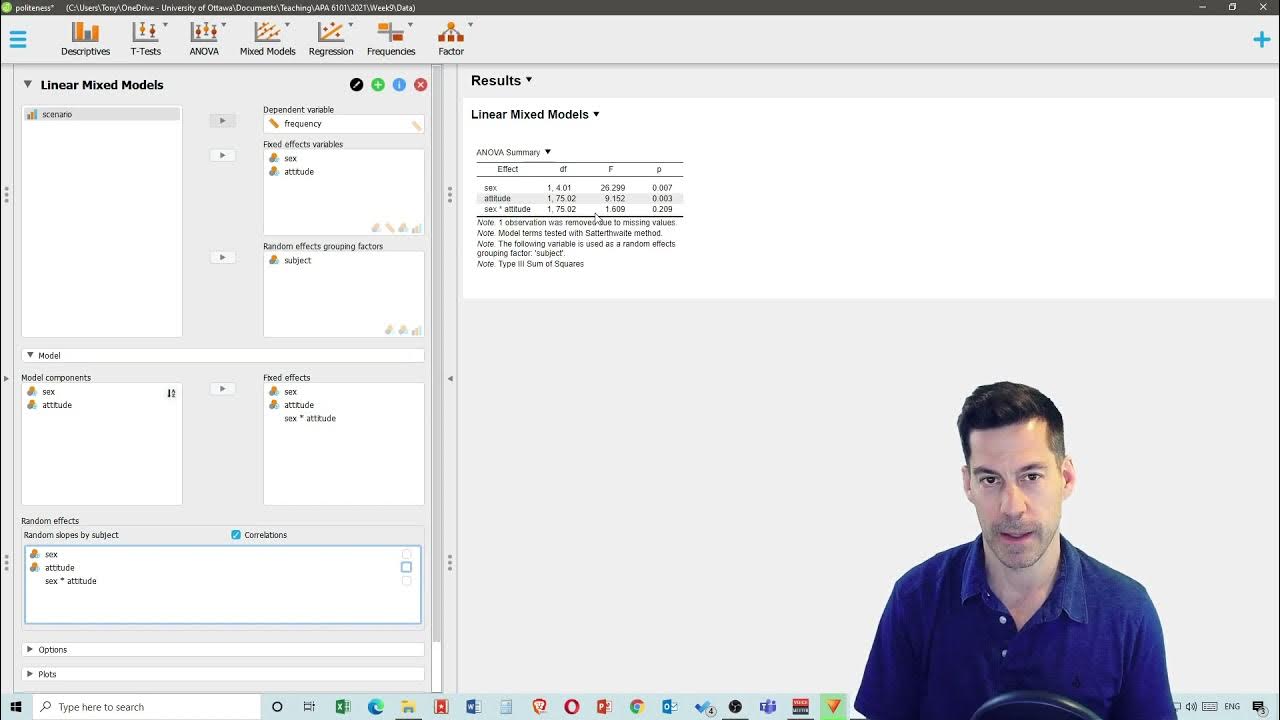 Stats apps tutorials 23 how to run linear mixed effects models in