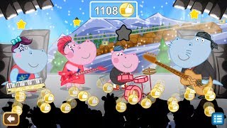 Hippo Rockstar Baby Band | Hippos Sing Snowbells | Cute Little Games