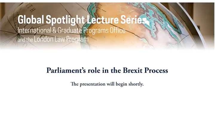Global Spotlight Lecture Series  Parliaments role ...