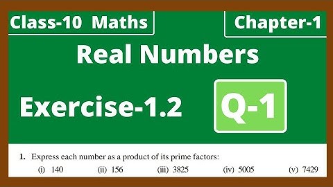 Class 10 Maths Chapter 1 Real Numbers | Exercise 1.2 Question 1 | Express each number as a product