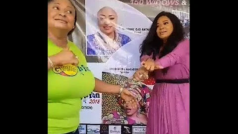 Toyin Aimakhu &Ronke Oshodi-Oke In Shaku Shaku Dance Competition As They Give Out To Widows