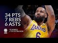 LeBron James 34 pts 7 rebs 6 asts vs Kings 21/22 season