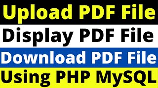 How to Upload/Insert PDF File to MySQL Database & Display PDF On Webpage Website By PHP MySQL Bangla How to Upload/Insert PDF File to MySQL Database & Display PDF On Webpage Website By PHP MySQL Bangla