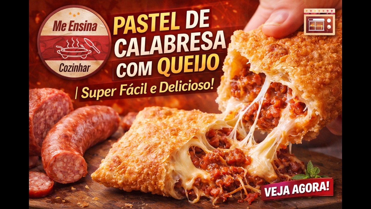 PASTEL DE CALABRESA COM QUEIJO MINAS | Super Fácil e Delicioso! - Me Ensina Cozinhar