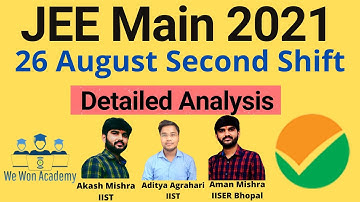 JEE MAIN 2021 | 26th August Shift 2 | Short analysis | JEE Main 2021 August 26 Shift 2 , #shorts