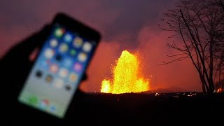 Throwing An Iphone X Into 100 Ft. Lava Fissure