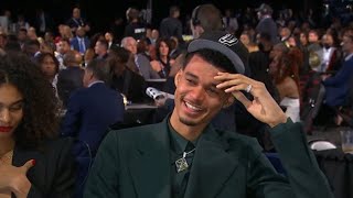Victor Wembanyama can’t stop crying after being drafted with #1 pick by the Spurs