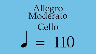 Suzuki Cello Book 3 | Allegro Moderato | Piano Accompaniment | 110 BPM