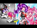 Kuromi and my melody transformation  makeup by stop motion paper  annie channel