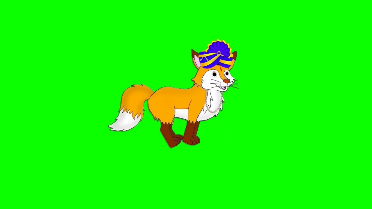 Running talking fox green screen cartoon green screen cartoon animation cartoon fox green screen