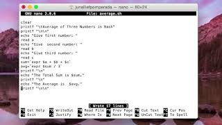 Average of Three Numbers in Bash