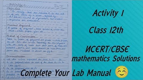 Maths Lab Activity 1 Class 12// Maths Lab Practical Class 12//Activity Solution// CBSE board #file