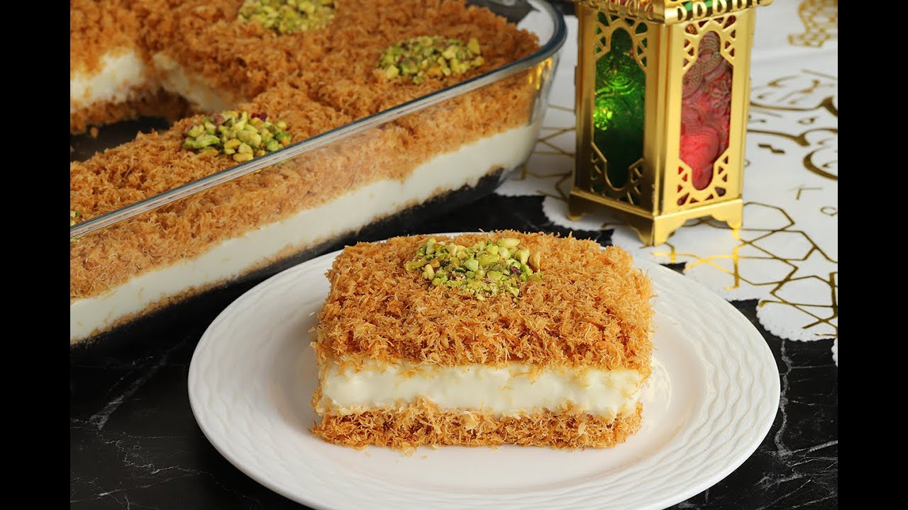 كنافة بالقشطة بدون فرن سجلوها عندكم لرمضان مع كافة تفاصيلها واسرارها سهلة وسريعة /حلويات رمضانية