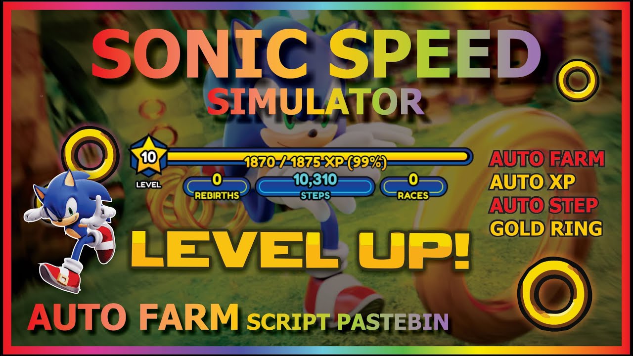 Sonic Speed Simulator Script  WIN ALL RACES, PASSIVE STEPS FARM, AUTO  REBIRTH & MUCH MORE!