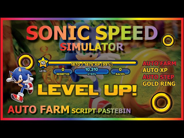UPDATED* Sonic Speed Simulator Script (PASTEBIN 2023) (INFINITE EXP AND  RINGS,SCRAPS FARM) 