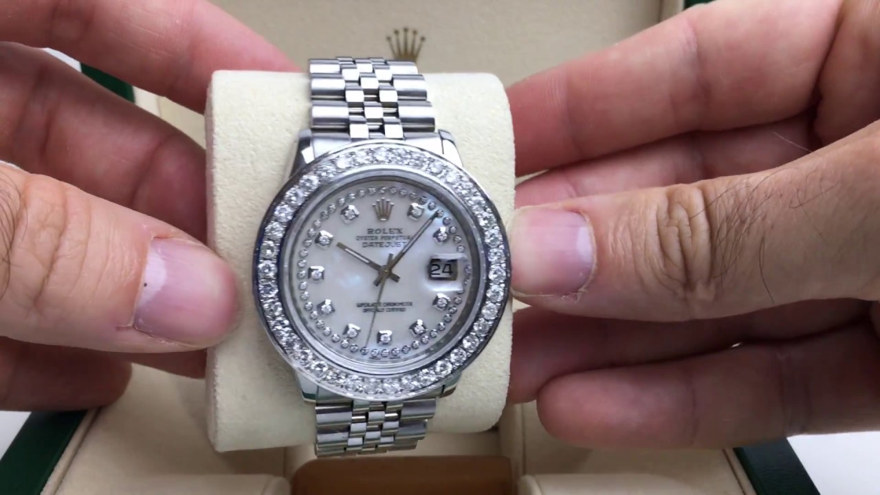 Rolex Datejust Mit Diamanten Lunette Youtube