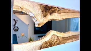 How To Make a Modern Wall Mirror from Walnut Wood - "River Mirror"