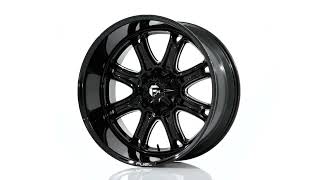 FUEL DARKSTAR 24X12 8 ET 44 GLOSS BLACK N MILLED
