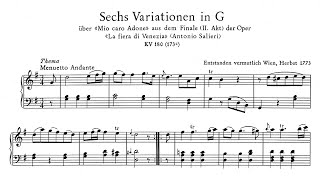 Mozart: 6 Variations on &quot;Mio caro adone&quot; (Salieri), K.180/173c - Walter Klien, 1960 - MH S-4372