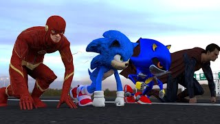 Sonic vs Flash vs Metal Sonic vs Superman Epic Race Fight