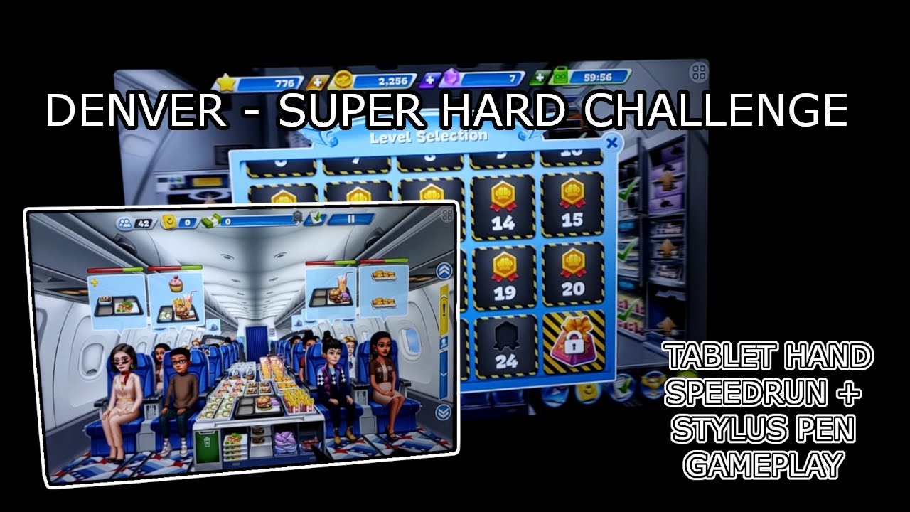 Airplane Chef Denver - Super Hard CHALLENGE Level 18 - 24[Tablet Hand Speedrun] | EP.1