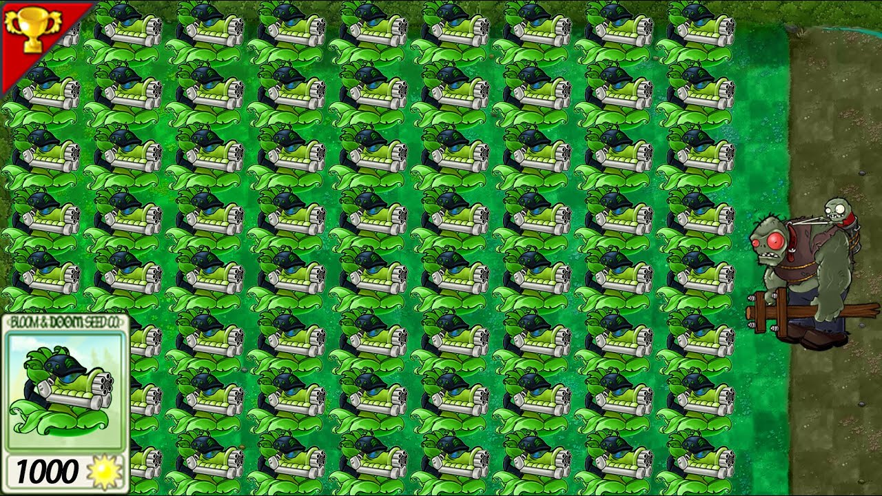 Super Large Map 99 Big SuperGatling VS 999Zombies-------Plants vs Zombies