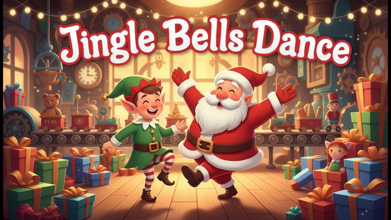 Jingle Bells Dance – Santa’s Toy Factory | Cute Christmas Animation for Kids 🎁