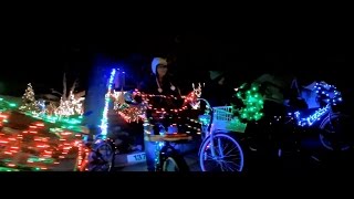 Light Ride Upland 2015 - Christmas Light Show on Bikes with Music