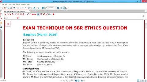 ACCA SBR Ethics Question