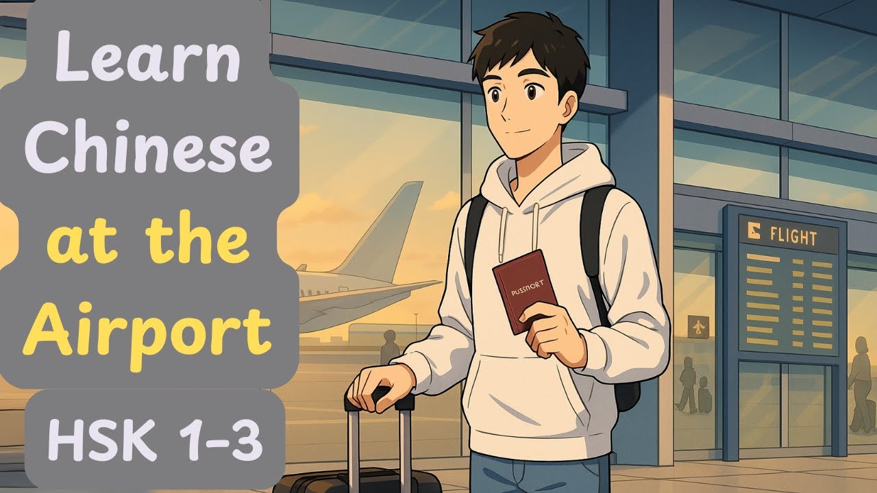 At the Airport | 在机场 - Zài Jīchǎng | Easy Chinese Listening Practice | HSK1-3