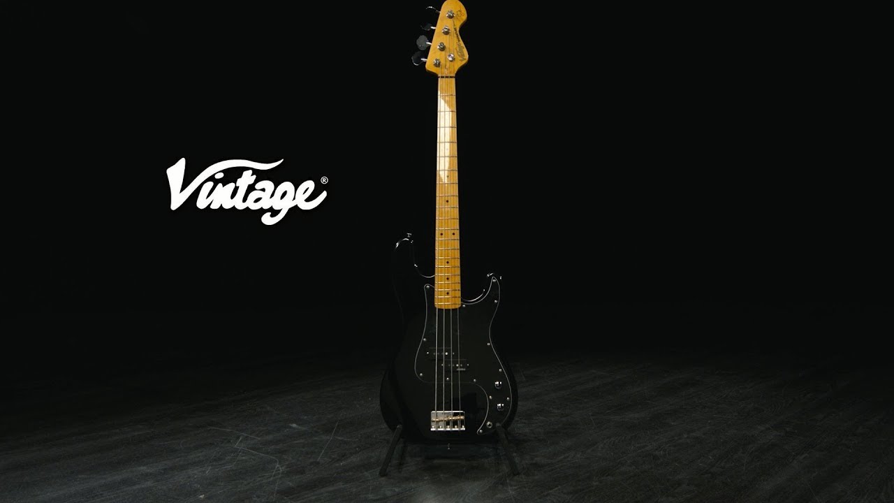 Vintage V4 Reissued Tony Butler Bass, Black