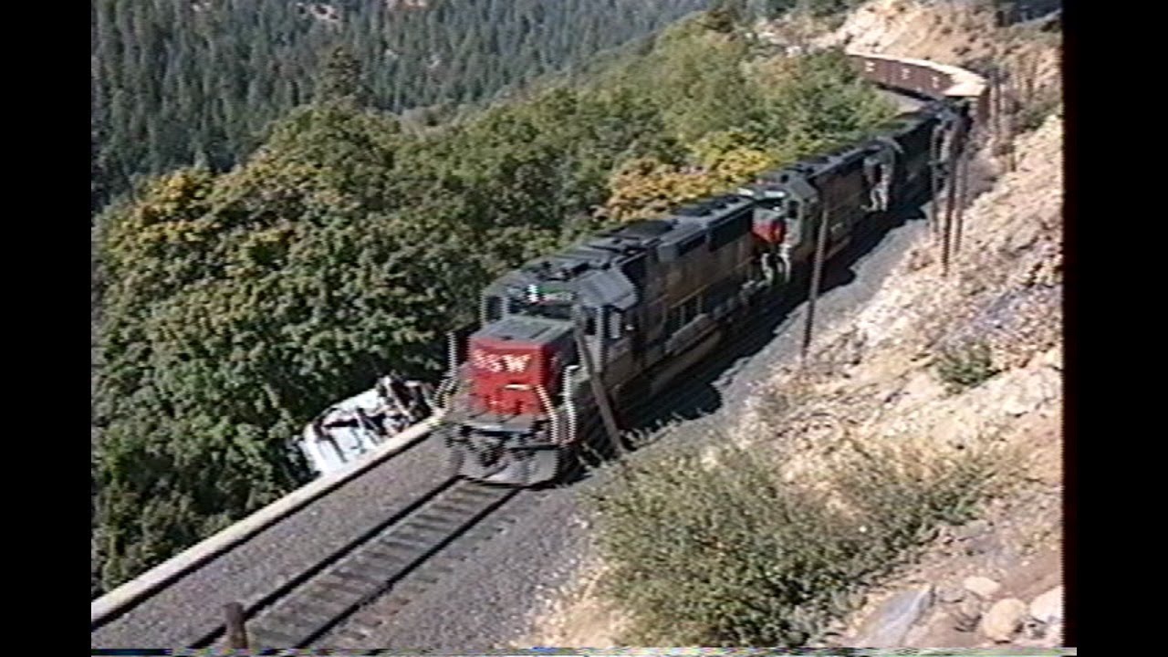 Cantera Loop 1183. SOUTHERN PACIFIC SP 9672 above Cantera Loop California in 1993 ...