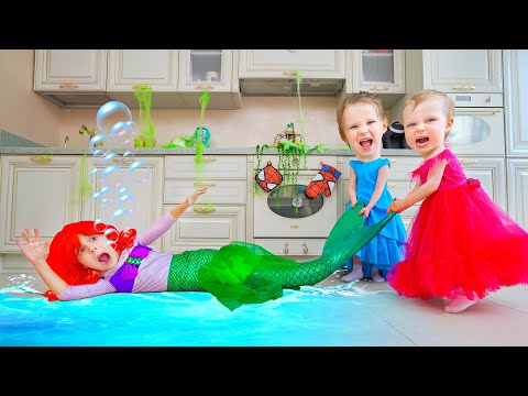 Five Kids Mermaid at Home  + Funny Songs and Videos