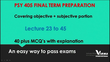 PSY405 FINAL TERM PREPARATION | psy 405 most repeated mcqs for final term||PSY405 LATEAST