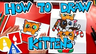 how to draw a christmas kitten stack folding surprise