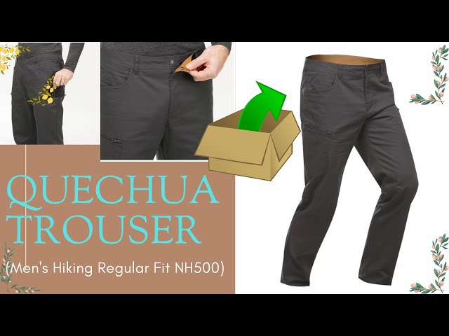 Decathlon, QUECHUA, Men's Hiking Trousers Regular Fit NH500 - Grey, Unboxing