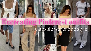 Recreating trending Pinterest outfits | Capsule wardrobe style