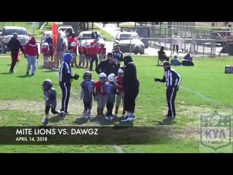 Youth Football Lions 12 vs Dawgs 7 KYA Football Game Highlights 4/14/18