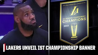 Los Angeles Lakers unveil banner for the first-ever NBA In-Season tournament championship 🏆